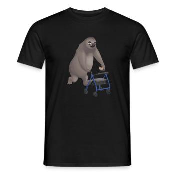 Faultier Rollator Faulpelz Rentner Geschenk - Männer T-Shirt - Schwarz - Vorne - AI Model Male 178 light (178cm)