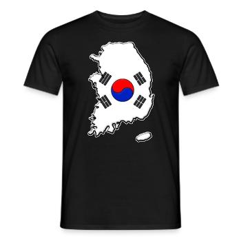 Südkorea Flagge Landkarte - Männer T-Shirt - Schwarz - Vorne - AI Model Male 178 light (178cm)