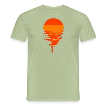 LE COUCHER DU SOLEIL - T-shirt homme - vert sauge - Devant - AI Model Male 178 light (178cm)