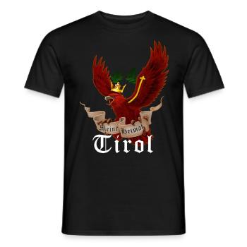 Aigle tyrolien avec bannière Ma maison, le Tyrol - T-shirt homme - noir - Devant - AI Model Male 178 light (178cm)