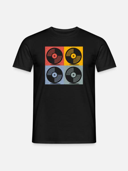 Vinyl Schallplatte Turntables Retro Geschenk - Mænd T-shirt - sort
