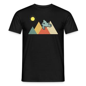 Motocross Bike Motorrad Retro Vintage Geschenk - Männer T-Shirt - Schwarz - Vorne - AI Model Male 178 light (178cm)