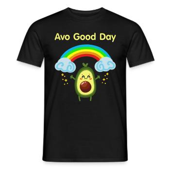 Avocado Good Day - Sweet Vegan Avocado Gift - Men's T-Shirt - black - Front - AI Model Male 178 light (178cm)