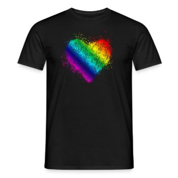 Regenbogenherz <3 - Männer T-Shirt - Schwarz - Vorne - AI Model Male 178 light (178cm)
