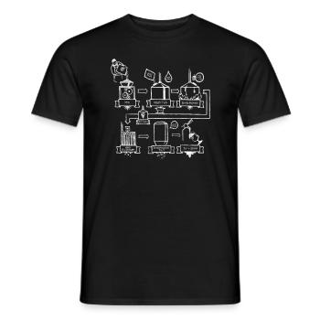 Processus de bière pour hommes et bière artisanale - T-shirt homme - noir - Devant - AI Model Male 178 light (178cm)