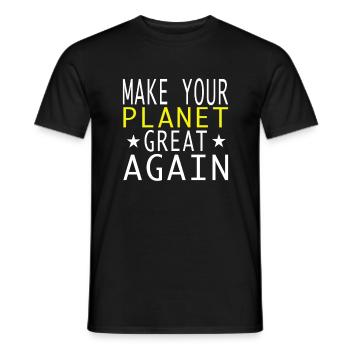 make your planet great again - T-shirt homme - noir - Devant - AI Model Male 178 light (178cm)