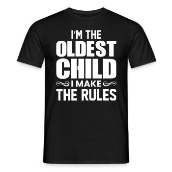 Oldest Child I Make The Rules Funny Sibling - Men's T-Shirt - black - Front - AI Model Male 178 light (178cm)