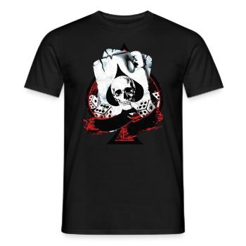 Scorched Ace Of Spades Poker Dice Skull - T-shirt homme - noir - Devant - AI Model Male 178 light (178cm)