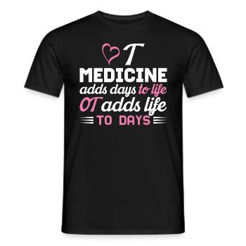 Ergothérapie Ajouter De La Vie Aux Jours Cœur - T-shirt homme - noir - Devant - AI Model Male 178 light (178cm)