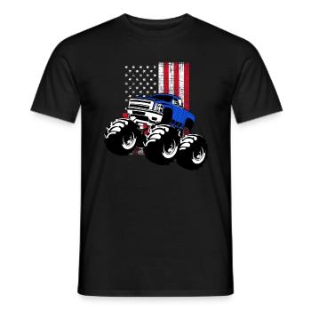 US Flagge Monster Truck Geschenk | Monstertruck - Männer T-Shirt - Schwarz - Vorne - AI Model Male 178 light (178cm)