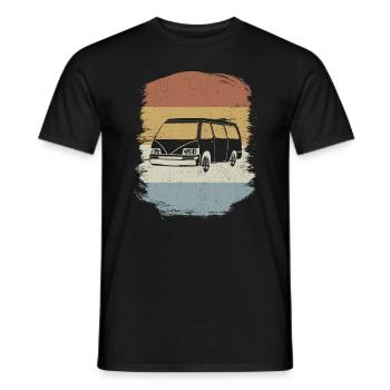 Retro Campervan Vintage Caravan Camping Van - Männer T-Shirt - Schwarz - Vorne - AI Model Male 178 light (178cm)