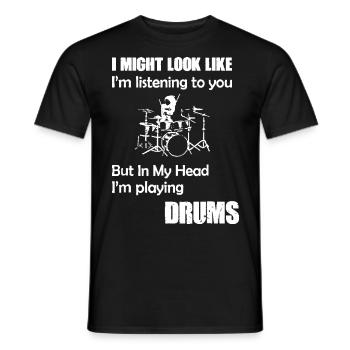 Funny drummer drums shirt for boys, girls, men and - Männer T-Shirt - Schwarz - Vorne - AI Model Male 178 light (178cm)