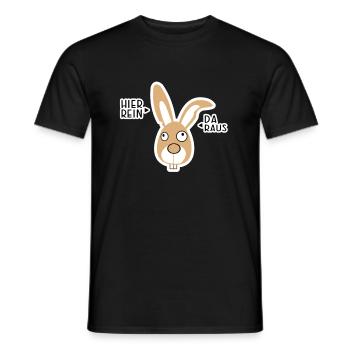 hier rein da raus hase - Männer T-Shirt - Schwarz - Vorne - AI Model Male 178 light (178cm)