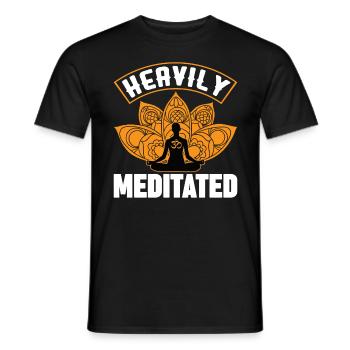 Cadeau de yoga méditation très médité Lotus Flowe - T-shirt homme - noir - Devant - AI Model Male 178 light (178cm)