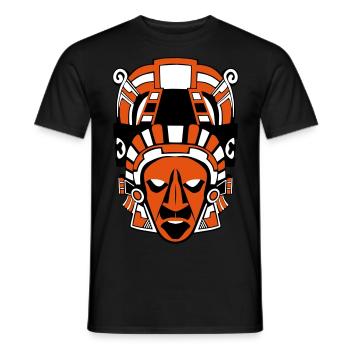 Maya or Aztec Mask - Men's T-Shirt - black - Front - AI Model Male 178 light (178cm)