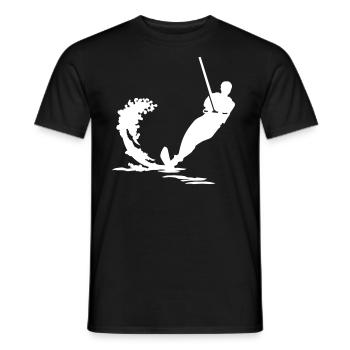 Water ski - Men's T-Shirt - black - Front - AI Model Male 178 light (178cm)