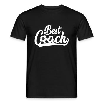 best football coach - Men's T-Shirt - black - Front - AI Model Male 178 light (178cm)