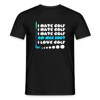 i hate golf i love golf nice shot - Men's T-Shirt - black - Front - AI Model Male 178 light (178cm)