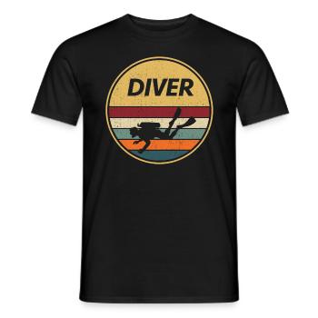 Cadeau de plongée rétro plongée I Diver Diving - T-shirt homme - noir - Devant - AI Model Male 178 light (178cm)