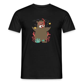 Ours plongeon plongée cadeau de plongée - T-shirt homme - noir - Devant - AI Model Male 178 light (178cm)
