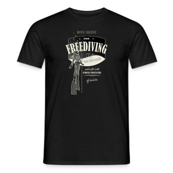 Apnéiste - apnée - sous pression - un souffle - T-shirt homme - noir - Devant - AI Model Male 178 light (178cm)