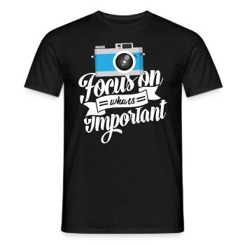 Photographer gift I photography camera - Men's T-Shirt - black - Front - AI Model Male 178 light (178cm)
