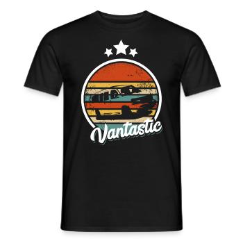 Cadeau de camping-car rétro I Van Camping Bus - T-shirt homme - noir - Devant - AI Model Male 178 light (178cm)