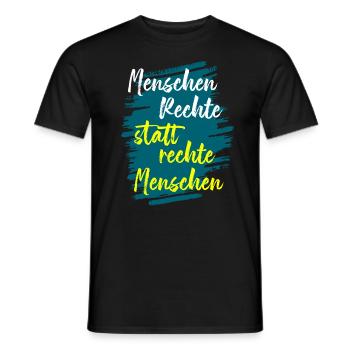 menschen rechte statt rechte menschen - Männer T-Shirt - Schwarz - Vorne - AI Model Male 178 light (178cm)