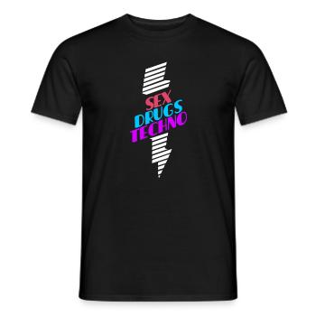 sexe drogues techno - T-shirt homme - noir - Devant - AI Model Male 178 light (178cm)