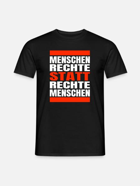 menschen rechte statt rechte menschen - Männer T-Shirt - Schwarz