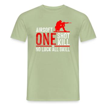 Airsoft Spieler Geschenk I Waffe Softair Team - Männer T-Shirt - Sage - Vorne - AI Model Male 178 light (178cm)