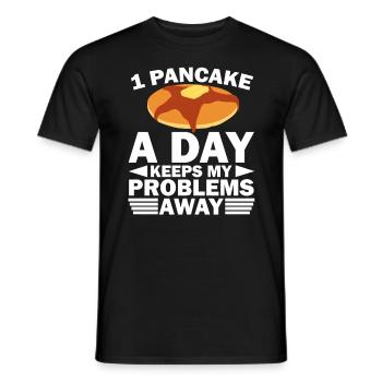 Pancakes pancake gift I breakfast pancake - Men's T-Shirt - black - Front - AI Model Male 178 light (178cm)