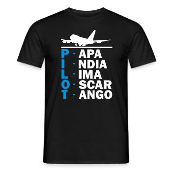 Airplane pilot gift I aviation aviator - Men's T-Shirt - black - Front - AI Model Male 178 light (178cm)