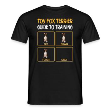 Toy Fox Terrier Guide To Training Dog Obedience - Men's T-Shirt - black - Front - AI Model Male 178 light (178cm)