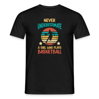 Joueur de basket fille cadeau I streetball - T-shirt homme - noir - Devant - AI Model Male 178 light (178cm)