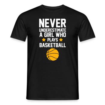 Joueur de basket fille cadeau I streetball - T-shirt homme - noir - Devant - AI Model Male 178 light (178cm)