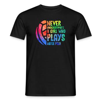 Wasserball Mädchen Geschenk I Frau Wasserballerin - Männer T-Shirt - Schwarz - Vorne - AI Model Male 178 light (178cm)