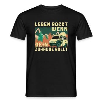 Camper Bus Van Geschenk I Caravan Camping - Männer T-Shirt - Schwarz - Vorne - AI Model Male 178 light (178cm)