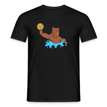 Bear water polo gift I brown bear water polo - Men's T-Shirt - black - Front - AI Model Male 178 light (178cm)