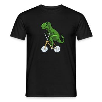 T-Rex road bike gift I Dino cycling bike - Men's T-Shirt - black - Front - AI Model Male 178 light (178cm)