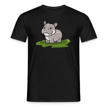Flusspferd Nilpferd - Männer T-Shirt - Schwarz - Vorne - AI Model Male 178 light (178cm)