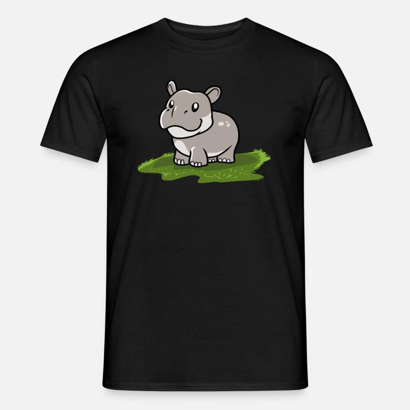 Flusspferd Nilpferd - Männer T-Shirt - Schwarz