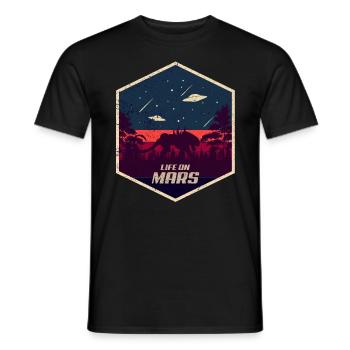 Mars Tiger Alien Pluto Planet UFO Weltraum Space - Männer T-Shirt - Schwarz - Vorne - AI Model Male 178 light (178cm)
