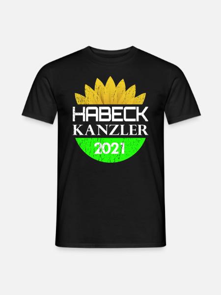Habeck Kanzler Wahl 2021 Blume Bündnis 90 Grüne - Männer T-Shirt - Schwarz
