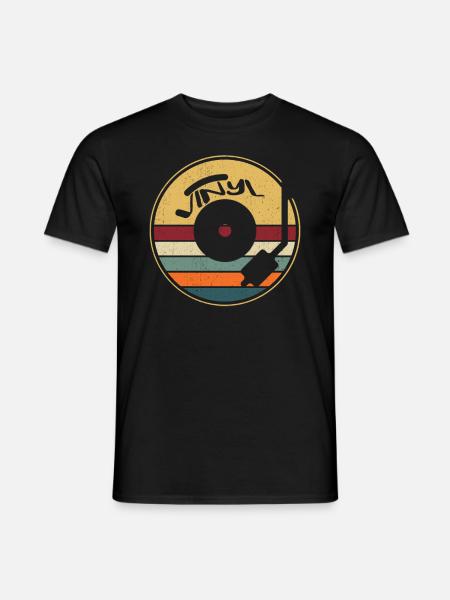 Disque vinyle rétro - T-shirt homme - noir