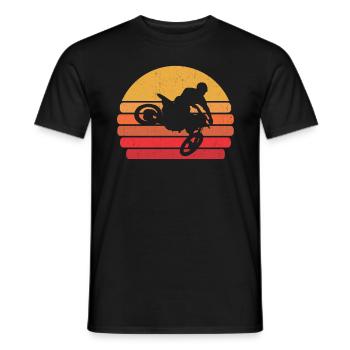 Retro Supercross MX Motocross - Men's T-Shirt - black - Front - AI Model Male 178 light (178cm)