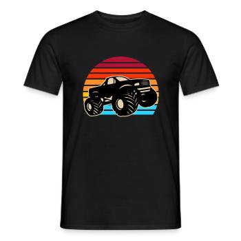 Retro Monster Truck - Men's T-Shirt - black - Front - AI Model Male 178 light (178cm)