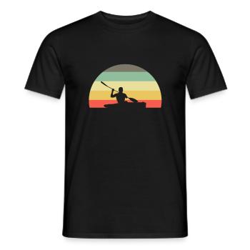 Retro Kajak Kayak Kajaker - Männer T-Shirt - Schwarz - Vorne - AI Model Male 178 light (178cm)