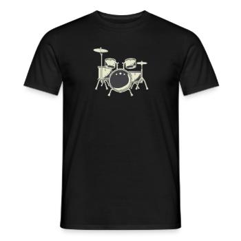 Batteur de batterie - T-shirt homme - noir - Devant - AI Model Male 178 light (178cm)