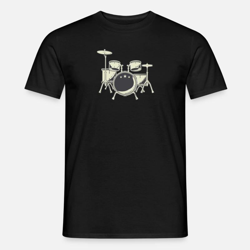 Schlagzeug Schlagzeuger - Männer T-Shirt - Schwarz